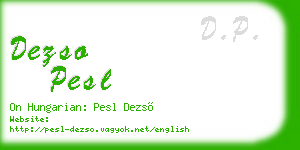 dezso pesl business card